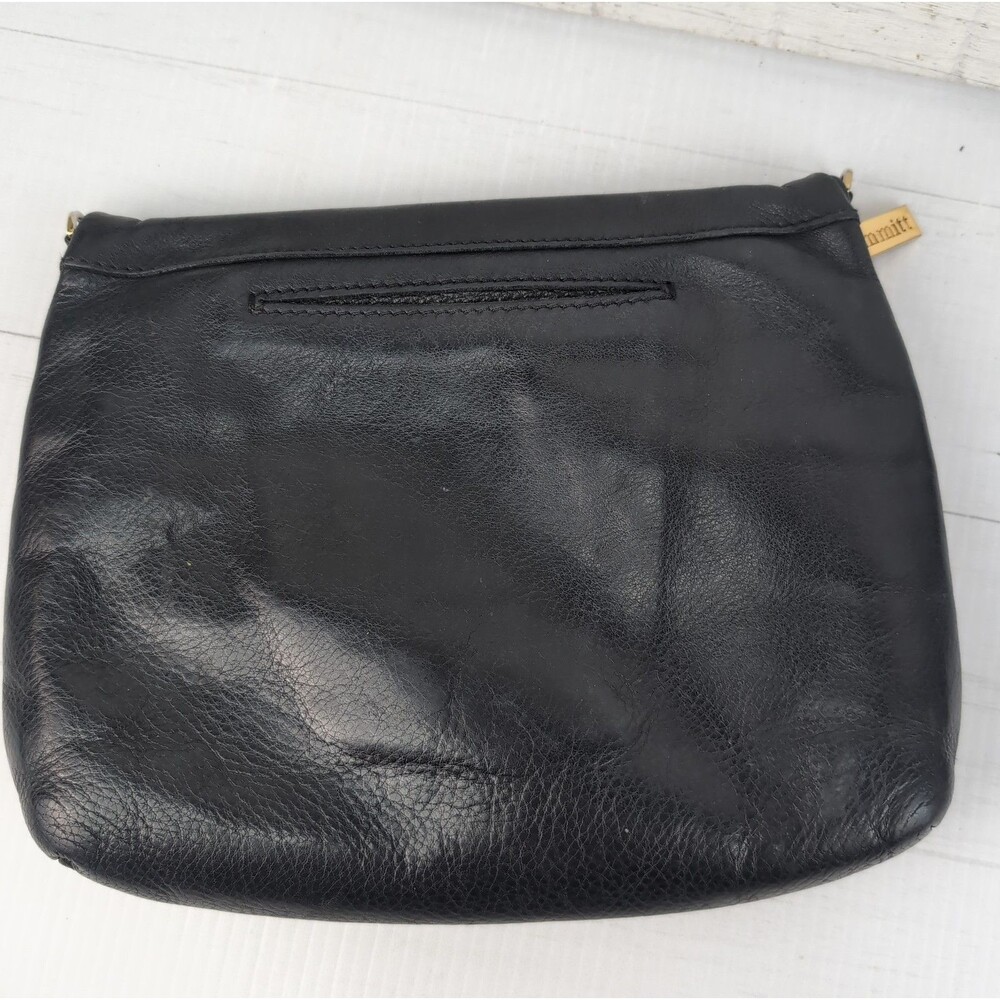 Hammitt Los Angeles Black Pebbled Leather VIP Satchel Red Zipper No Strap - Wear - Picture 12 of 15